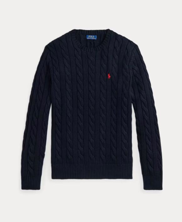 Polo by Ralph Lauren Other - Polo Ralph Lauren Navy Cable Knit Crewneck Sweater Red Pony